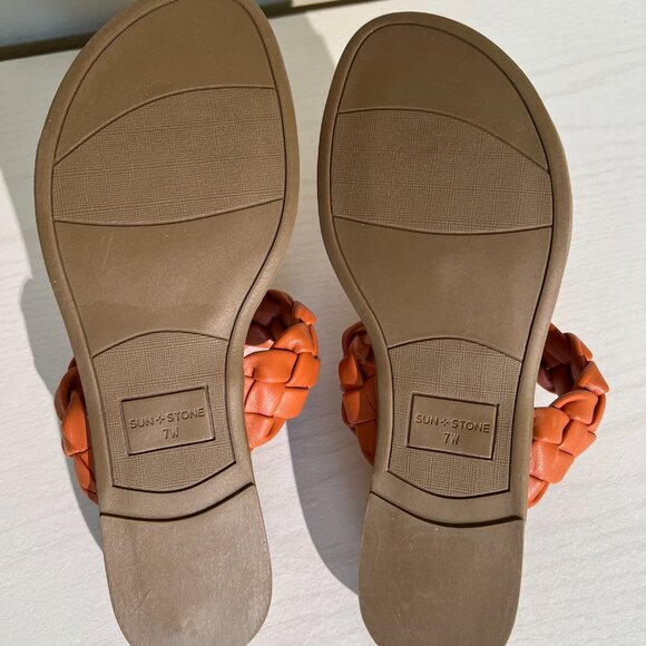 Sun + Stone Braided Open Toe Slide Sandals Women’s Sz 7W New in Box - Picture 4 of 4